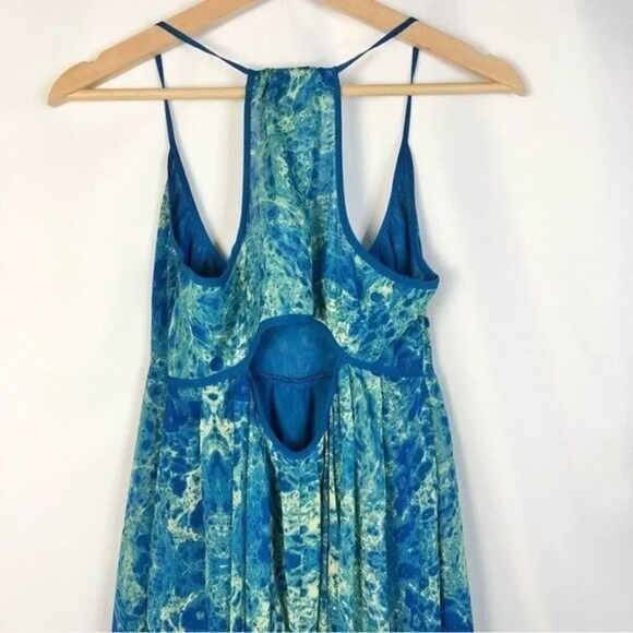 Gap Blue Watercolor Printed Sleeveless Maxi Dress 2 - Picture 4 of 6